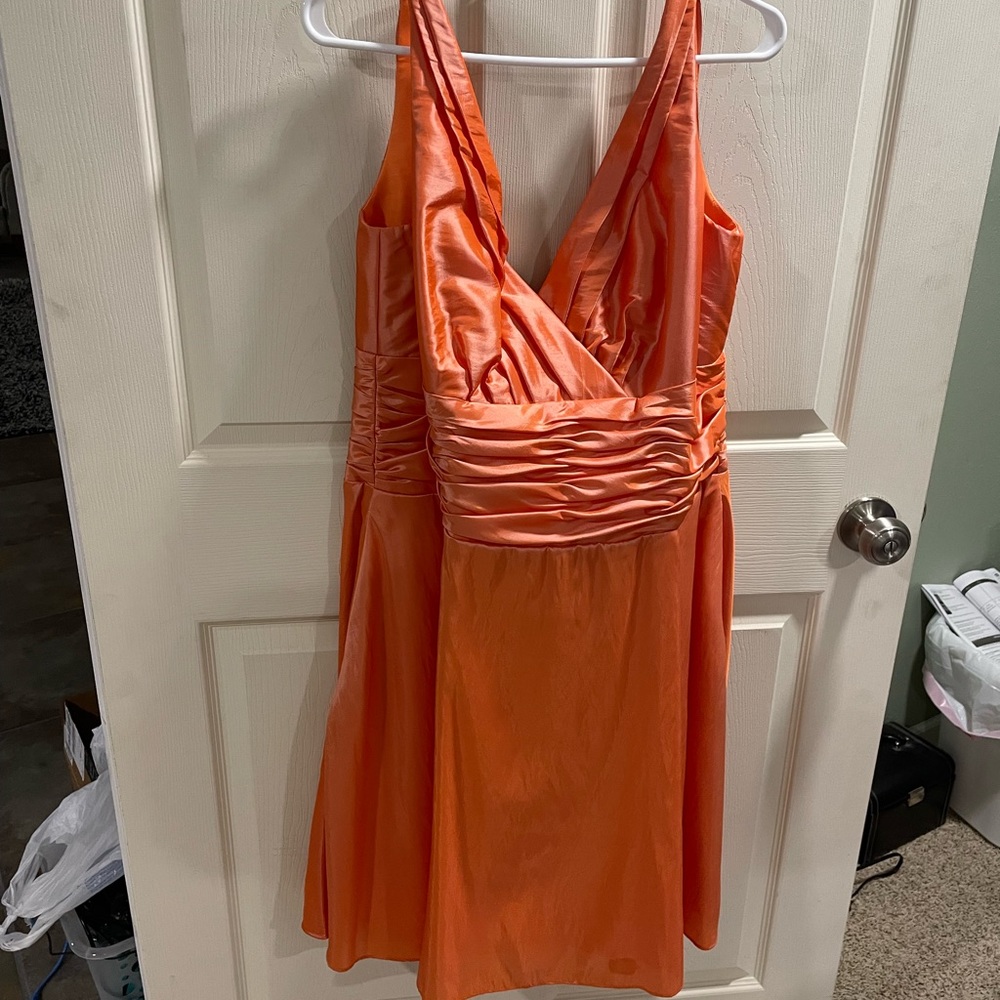 Orange bridesmaids dress. Size 18 fits like 14